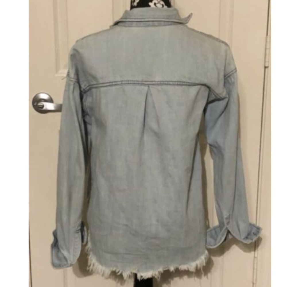 Moussy distressed denim blouse/jacket - Picture 3 of 5